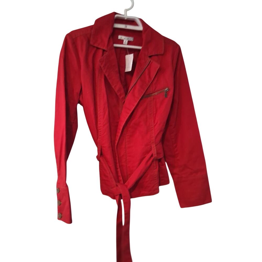 Cabi nwt First Mate jacket womens Medium nautical red belt